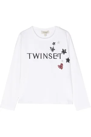 Twin-Set Langærmet T-shirt med logo-udsmykning