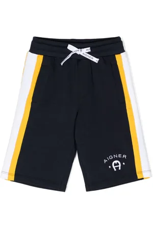 Aigner Stribet træningsshorts med broderet logo