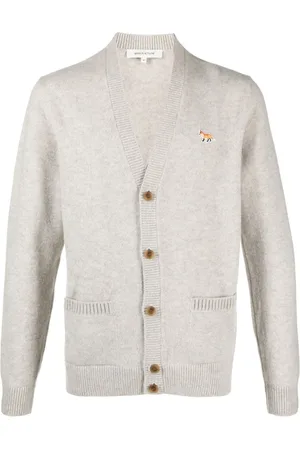 Maison Kitsuné Cardigan med V-hals og rævemotiv
