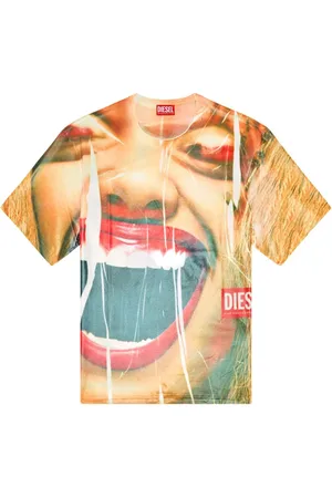 Diesel T-WASBIRCOO T-shirt med glimmer