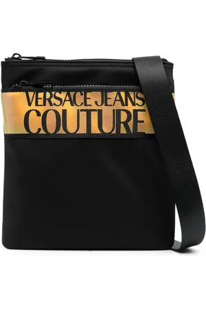 VERSACE Skuldertaske med logotryk og lynlåslukning