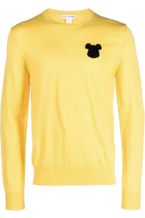 Comme des Garçons Intarsiastrikket trøje med rund hals