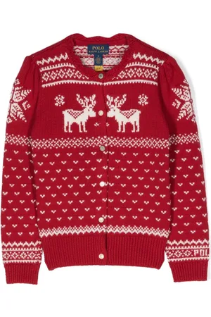 Ralph Lauren Intarsiastrikket cardigan med knapper