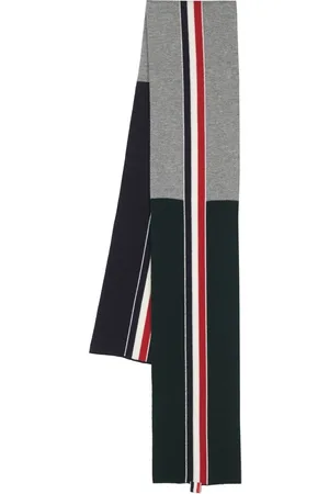 Thom Browne Strikket tørklæde med trefarvet detalje