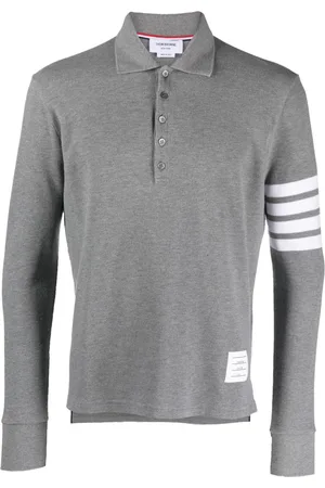 Thom Browne Polo med 4-Bar striber og 2003-tryk