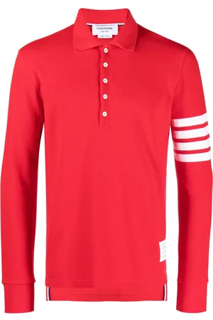 Thom Browne Polo med 4-Bar striber og 2003-tryk