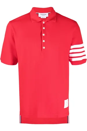 Thom Browne Polo med 4-Bar striber og 2003-tryk