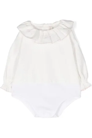 LA STUPENDERIA Bodysuit med flæsekrave og polkaprikker