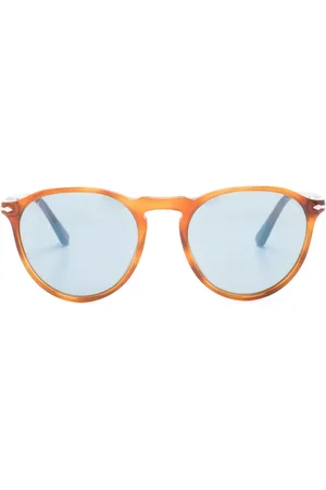 Persol Solbriller med skildpaddeeffekt og rundt stel