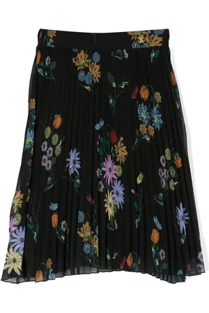 Roberto Cavalli Plisseret nederdel med blomstertryk