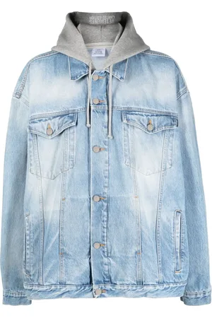 Vetements Oversize denimjakke med hætte