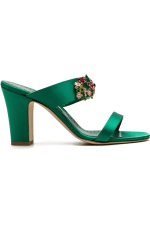 Manolo Blahnik Sayani 90mm sandaler i satin