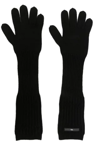 Y-3 Ribstrikkede handsker med logomærke