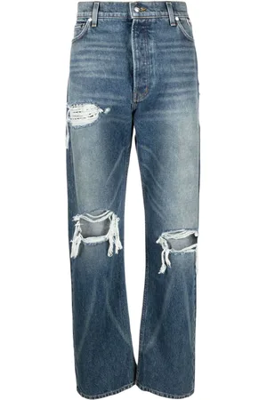 Rhude Jeans med lige ben og slitageeffekt