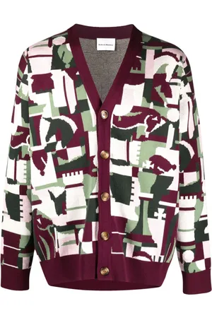 Drôle de Monsieur Intarsiastrikket cardigan med mønster