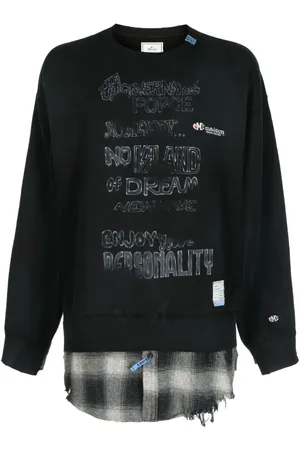 Maison Mihara Yasuhiro Sweatshirt med slitageeffekt og råt snit