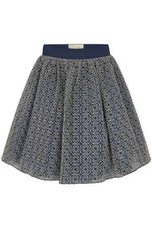 Elie saab Nederdel med broderet logo og plisseret detalje