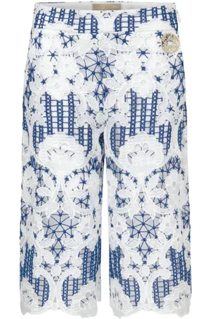 Elie saab Bukser med brede ben og guipure-blonde
