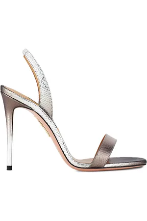 Aquazzura So Nude 105mm sandaler med slangeskindseffekt
