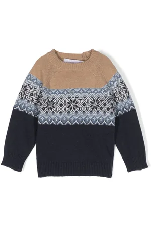 PATACHOU Striktrøje med intarsia-mønster og rund hals