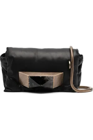 Rick Owens Skuldertaske i læder med logoplade