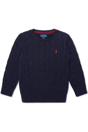 Ralph Lauren Kabelstrikket trøje med Polo Pony-broderi