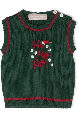 LA STUPENDERIA Vest med broderet design og rund hals
