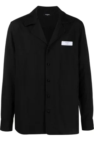 Balmain Langærmet skjorte med logomærke
