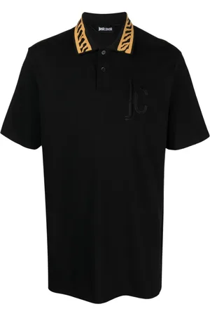 Roberto Cavalli Chenille-polo med logomærke