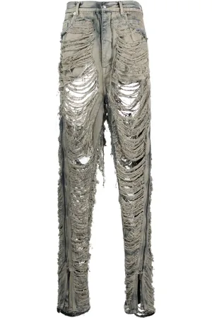 Rick Owens Jeans med slitageeffekt og smalle ben