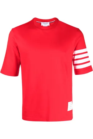 Thom Browne T-shirt med 4-Bar striber og 2003-tryk