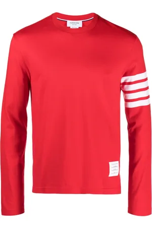 Thom Browne T-shirt med 4-Bar striber og 2003-tryk