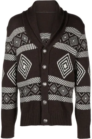 Brunello Cucinelli Intarsiastrikket cardigan med mønster