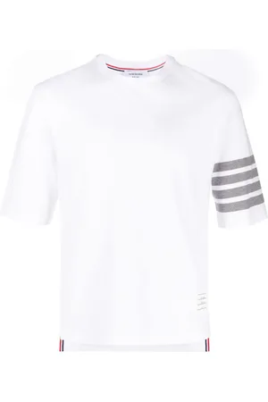Thom Browne T-shirt med 4-Bar striber og 2003-tryk