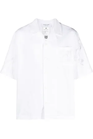 Marine Serre T-shirt med halvmånebroderi
