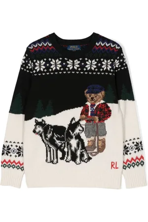 Ralph Lauren Intarsiastrikket Polo Bear trøje