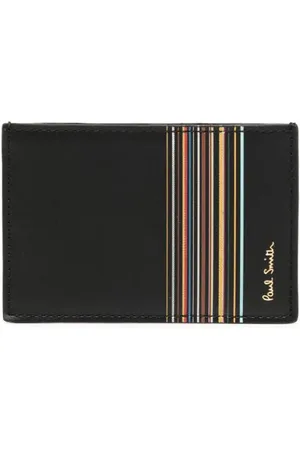 Paul Smith Kortholder i læder med signatur-stribe