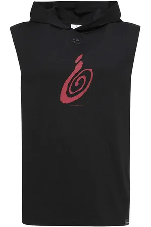 Courrèges Kortærmet hættetrøje med logo-applikation