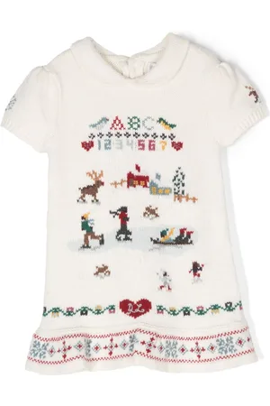 Ralph Lauren Intarsia-strikket Sampler kjole