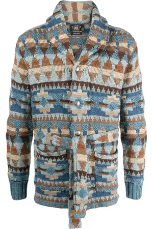 Ralph Lauren Ranch cardigan i intarsia-strik med mønster