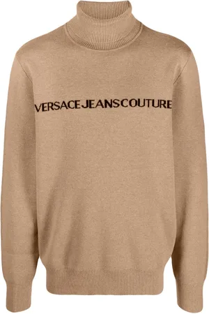 VERSACE Trøje med rullekrave og intarsia-logo