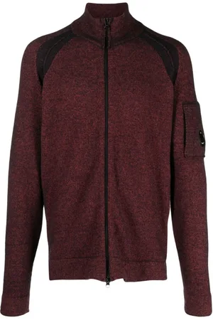 C.P. Company Spætte-strikket cardigan med lynlås
