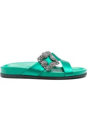 Manolo Blahnik Chilanghi sandaler med krystaludsmykning