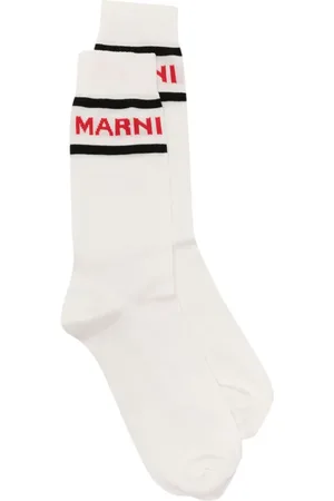 Marni Kjole i intarsiastrik med kontrastkant og logo
