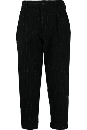 Comme des Garçons Nålestribede bukser med cropped pasform