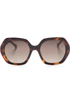 Carolina Herrera Oversize solbriller med skildpaddeeffekt
