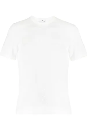 Courrèges Perforeret T-shirt med broderet logo