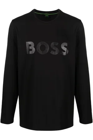 HUGO BOSS T-shirt med lange ærmer og logotryk