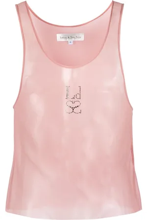 Ludovic De Saint Sernin Gennemsigtig tanktop med rhinstens-udsmykning