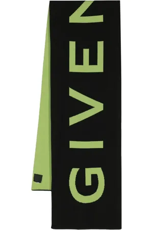Givenchy Intarsia-strikket tørklæde med logo